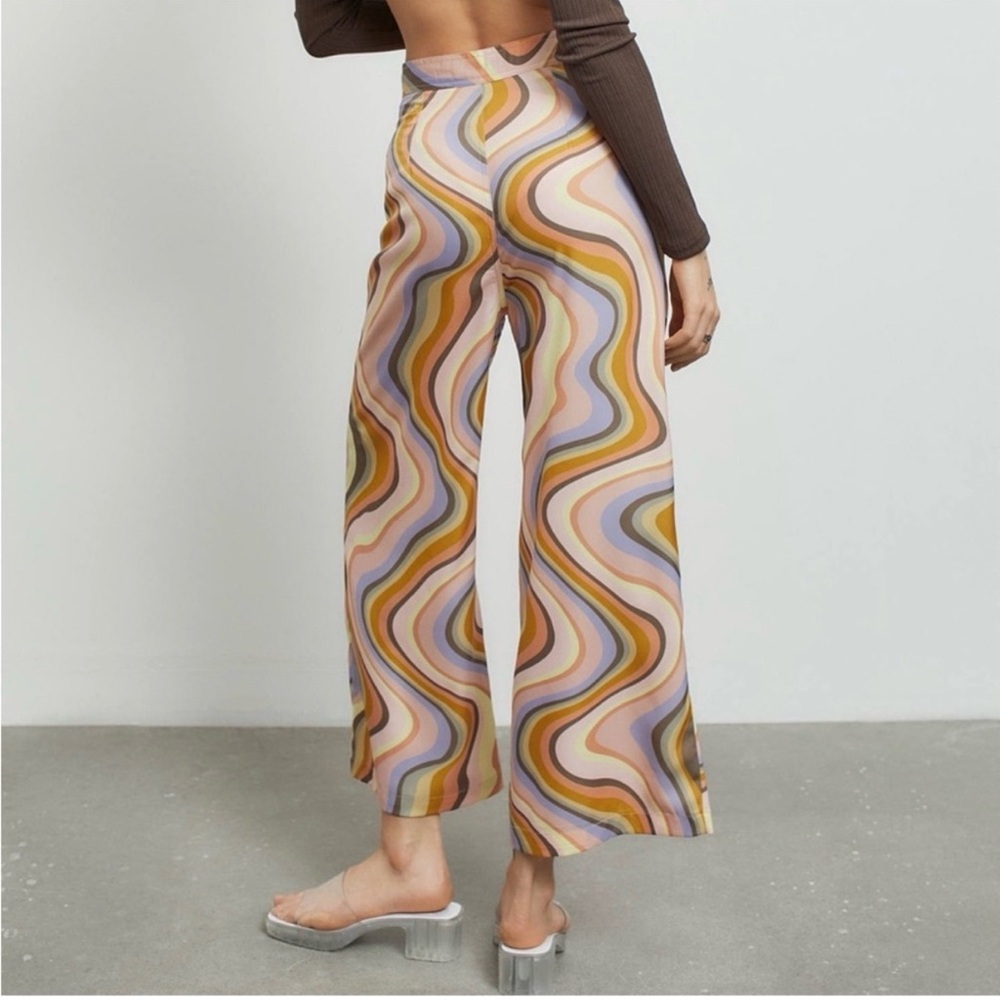 Urban Outfitters retro psychedelic swirl print wide leg pants M 6 8 - Picture 7 of 7